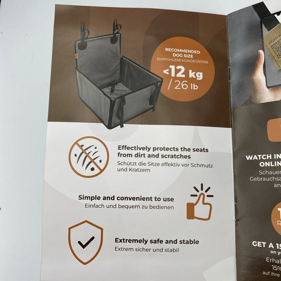 Wuglo Extra Stable Dog Car Seat - Reinforced Car Dog Seat for SMALL-Sized Dogs - Image 4 of 4