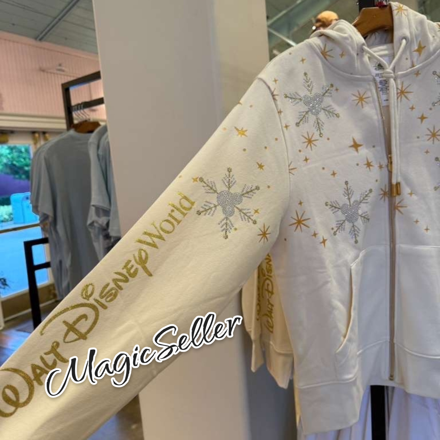 Walt Disney World Parks Christmas Castle Zip-Up Hoodie XL, New