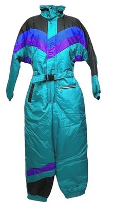 Vintage 80'S 90's Apparatus Hooded Ski /Snow Suit Color Block size 20 Retro