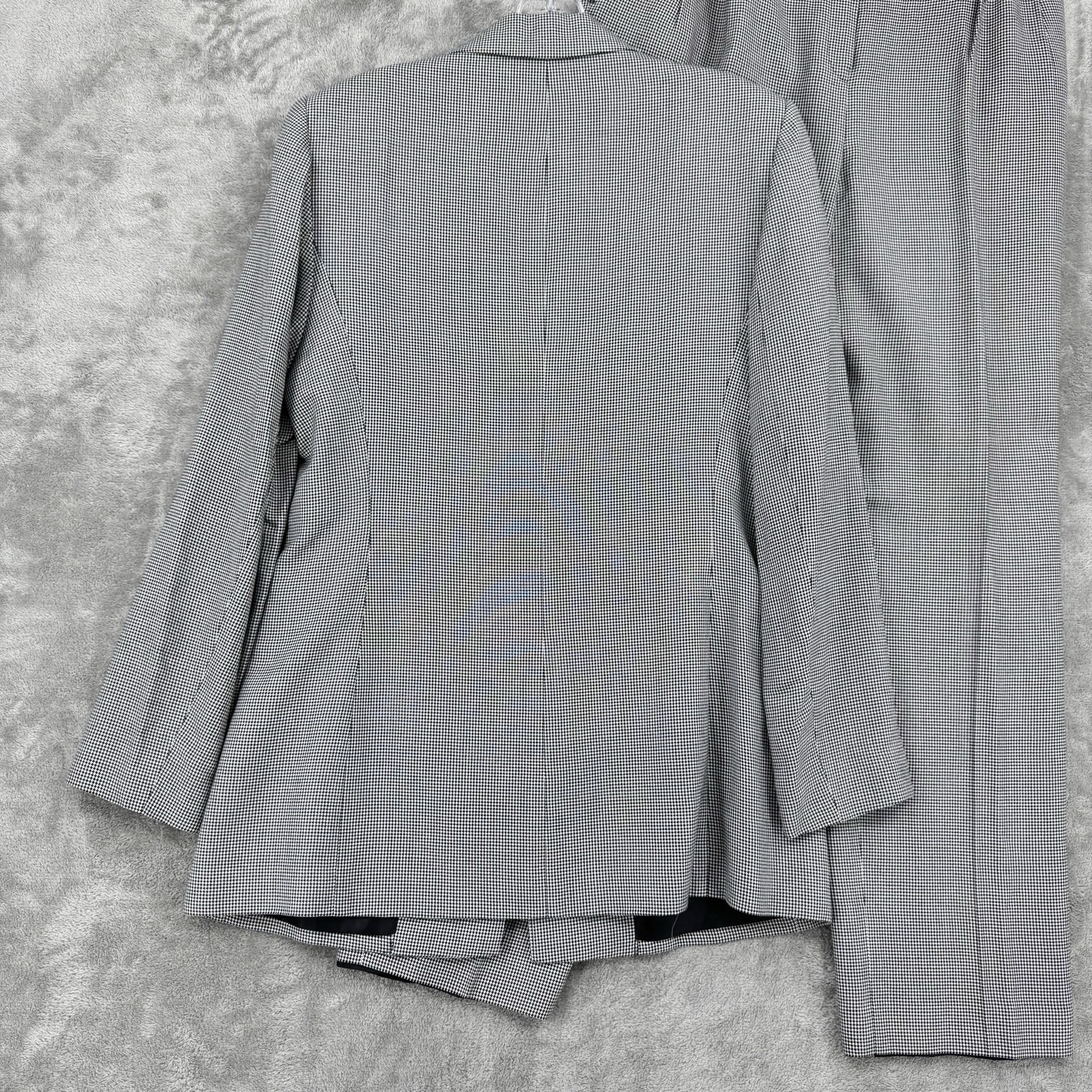 Le Suit Pant Suit 8 Houndstooth Pleated Blazer Preppy Career Office Academia
