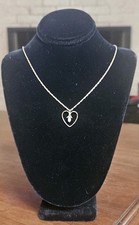Krementz Stamped: Vintage GoldTone Clear Crystal Heart Pendant 18”Chain Necklace
