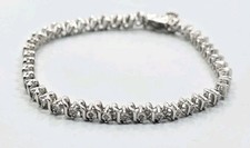 Beautiful Modern Sterling Silver 925 Diamond Tennis Ladies Bracelet