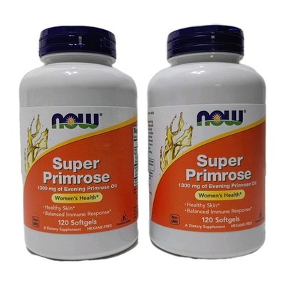 Now Foods (Lot of 2)  Super Primrose, Evening Primrose Oil, 1300 mg 120 Softgels