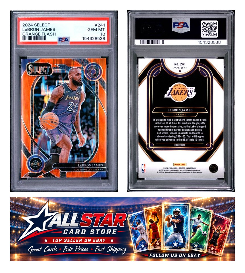 2024 Panini Select #241 Lebron James Orange Flash PSA 10 Pop 1