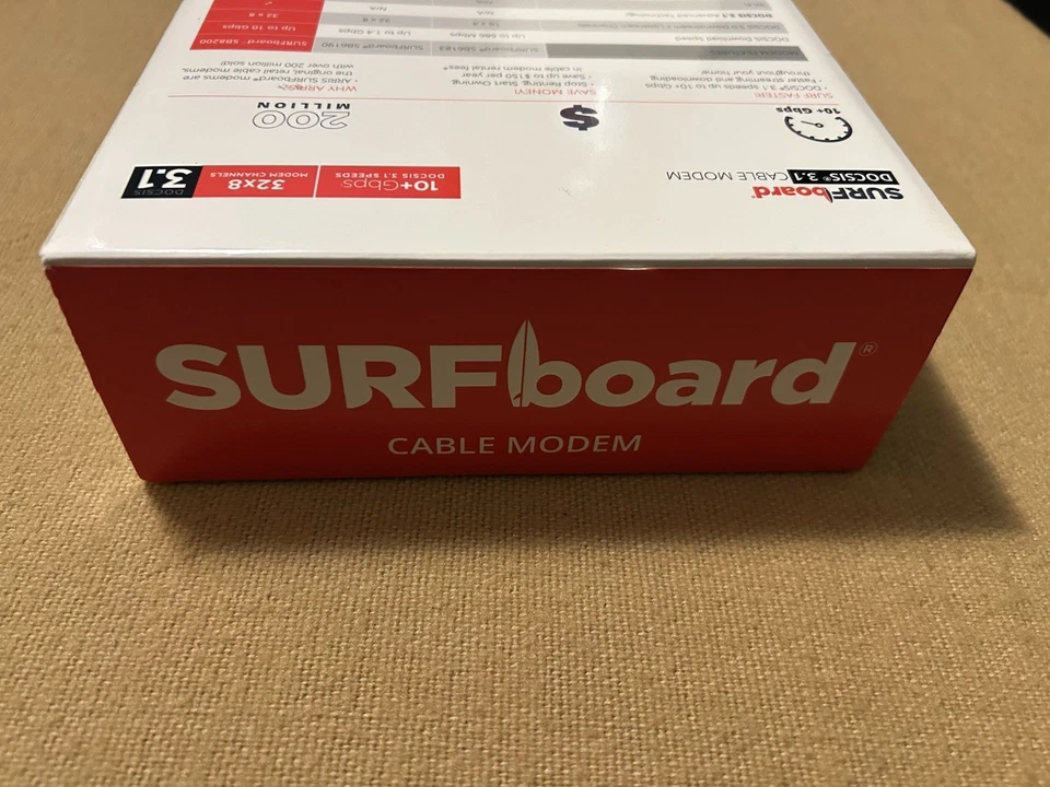 Arris SURFboard SB8200 DOCSIS 3.1 Gigabit Cable Modem White Wired 2 Gbps 2-Ports - Image 4 of 4