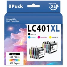 LC401 Printer Ink with chip fits for Brother MFC-J1010DW MFC-J1012DW MFC-J1170DW