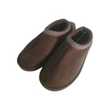 Kirkland Signature Men's Brown Suede Shearling Lined Slip-On Slippers US M8 W9