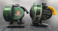 LOT OF 2 Vintage Johnson CENTURY Model 100B Push Button Reel USA MADE 40TH ANNI