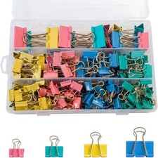 180 Pcs Binder Clips Assorted Sizes, Colored Binder Paper Clips Office Clips Off