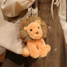 Cute Lion Plush Toy Set Mini Keychain Stuffed Lion Doll 2 Sizes for Gift Decor