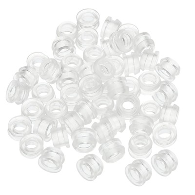 50 Stück 6mm x 10,7mm Montage-Dm. 7,5mm klare Gummi-Kabeldurchführung