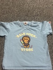 BAPE HODA Milo Graphic Light Blue Kids T-Shirt Cotton Short Sleeve