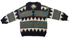 Vintage WOOLIES Men  s L Aztec Southwest Ecuador Native Chunky Knit Sweater