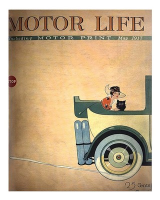 Vintage Car Magazine Cover Wall Art Poster - 1917 Retro Style