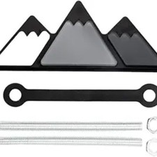 Tri-Color Grille Emblem, Waterproof Vehicle Bumper Snow Mountain Grey/Black