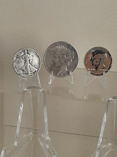 90% Silver Lot $1 Peace Dollar (1) Walking Liberty (1) Kennedy Half  $2.00  Face