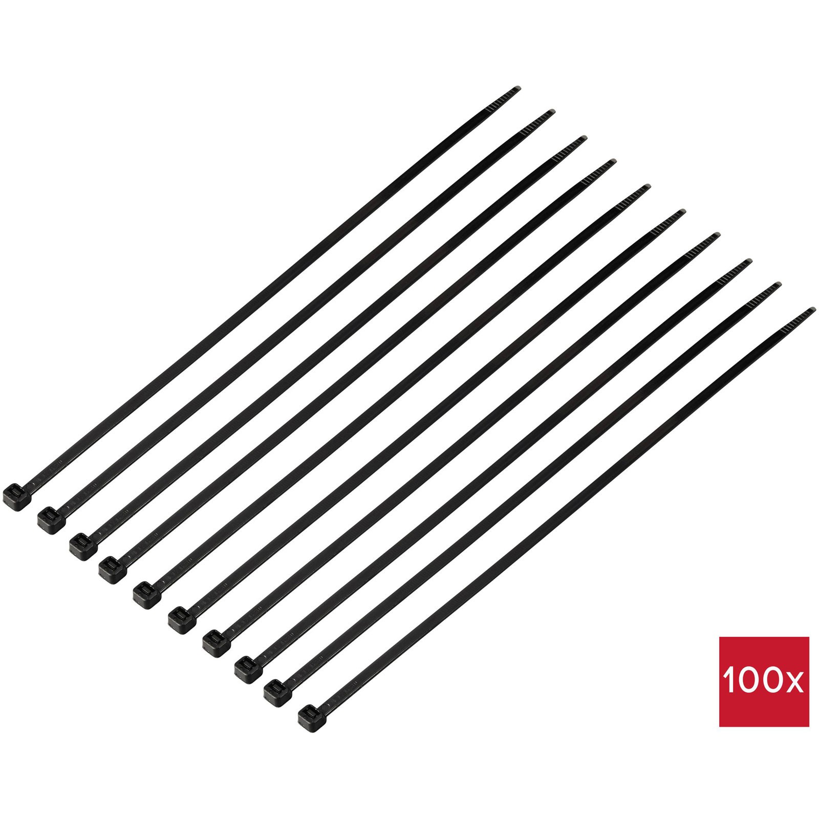TruComponents Cable tie 300mm 4.8mm Blk 100 pc(s)