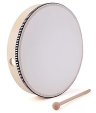 10 Inch Hand Drum with Wooden Drumstick Music Wood Frame Drum Musical Rhythm