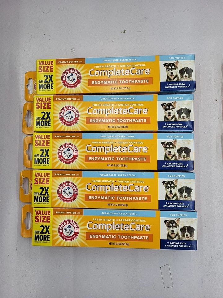 Зубная паста для собак Arm & Hammer Complete Care упаковка 7 шт., 6,2 унции арахисового масла срок годности 03/28 - Изображение 2 из 4