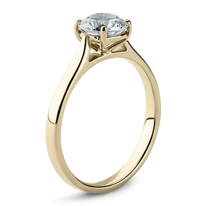 Bague Solitaire Diamant 0.05 Ct Or 375/1000 - Bague De Fiançailles Ou Cadeau
