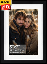 5x7 Picture Frame, Display Pictures 4x6 with Mat or 5x7 Without Mat, Wall Hangin