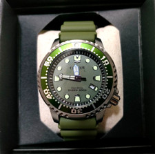 CITIZEN PROMASTER BN0157-11X Green MARINE Diver Eco-Drive Men Wrist Watch Gift