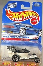 1998 Hot Wheels 648 First Editions 13/40 HOT SEAT White-Black w/5Spoke Thailand