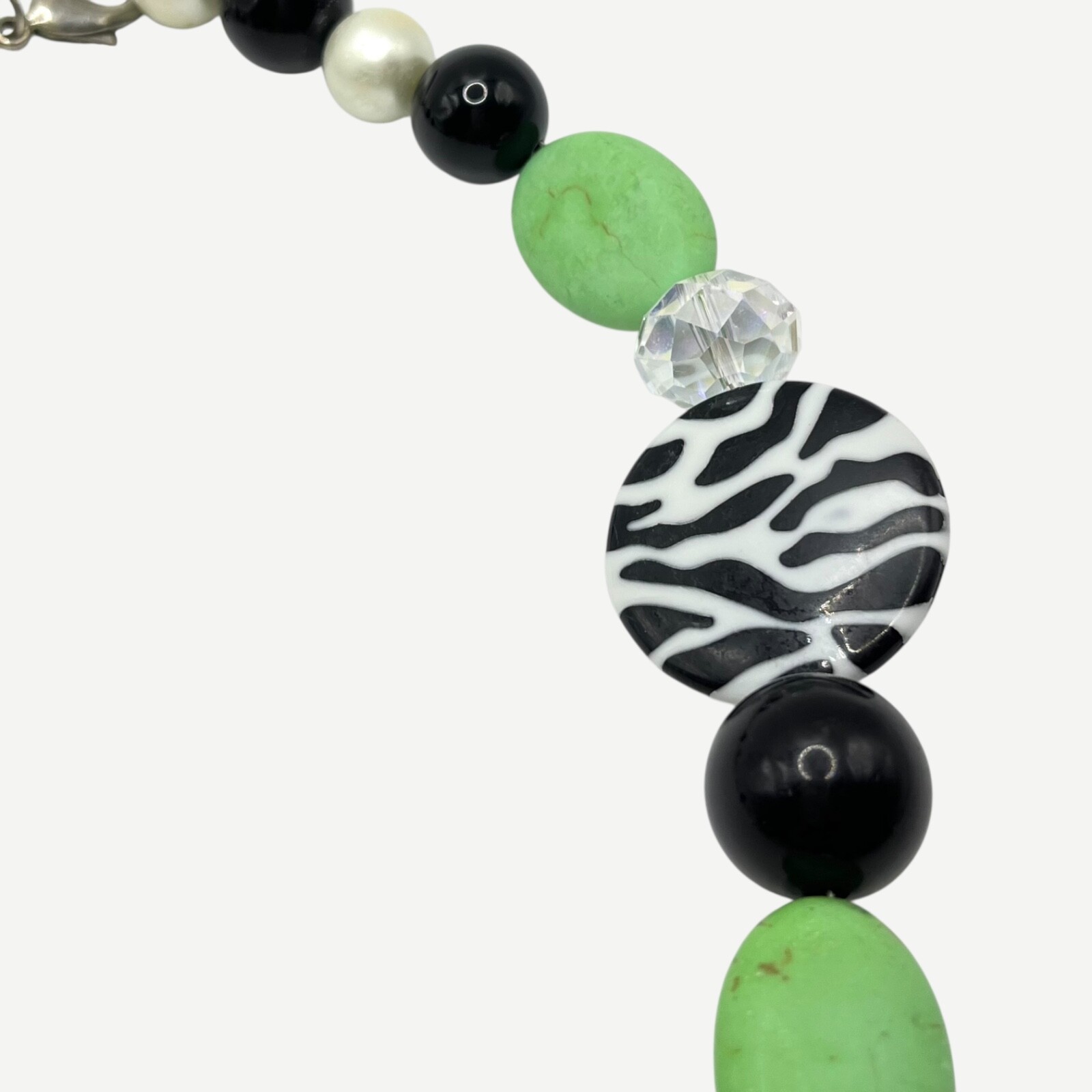 Chunky Beaded Statement Necklace Simulated Pearl … - image 8