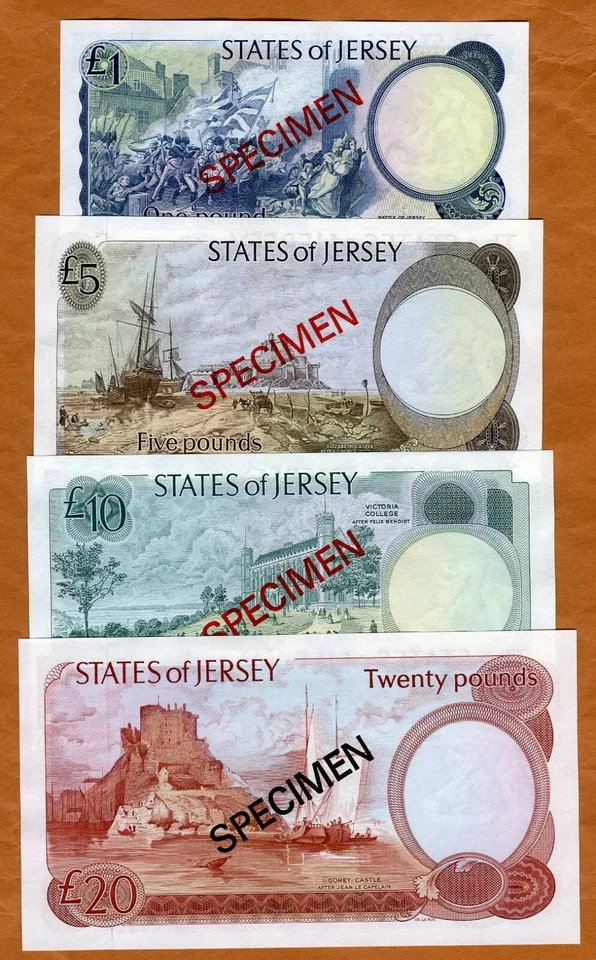 Specimen Set, Jersey, 1-5-10-20 Pounds 1975,  P-CS1, With C/O UNC - Image 2 of 3
