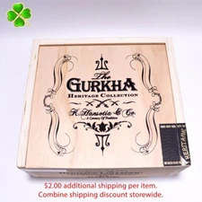 Gurkha Toro Heritage Collection Empty Wood Cigar Box 8.25" x 7.25" x 3.5"