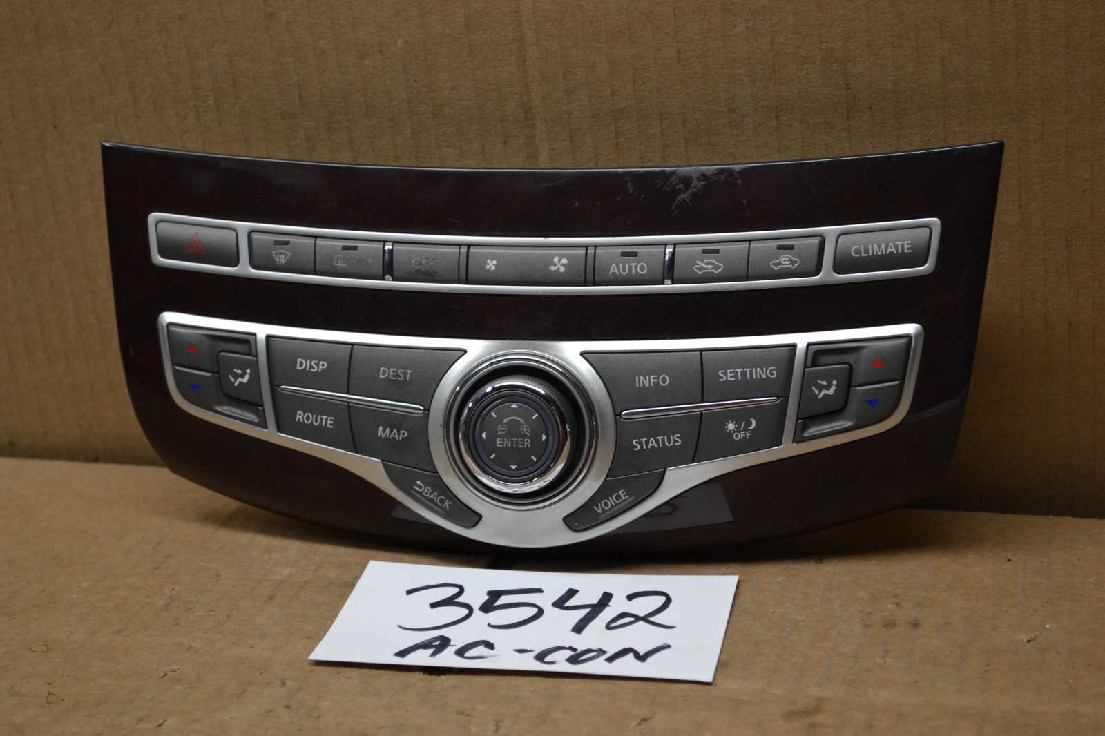 11 12 13 Infiniti M35 Navigation AC and Heater Media Control Used Stock #3542AC 