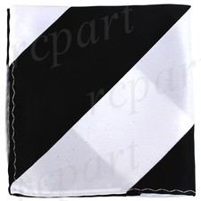 New men's polyester stripes pocket square hankie handkerchief black White formal