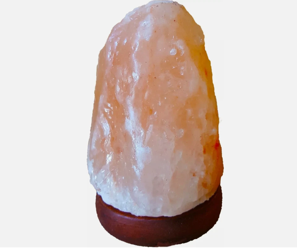 LAMPADA DI SALE DELL'HIMALAYA NATURALE BASE LEGNO USB AROMATERAPIA SONNO STRESS - Immagine 3 di 4