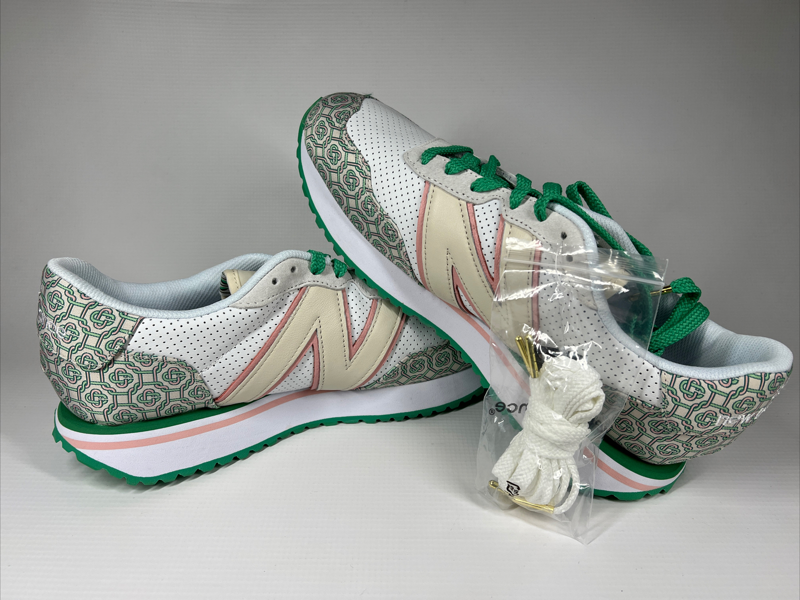 Men's White and Green New Balance MS237CBA X Casablanca Size 11
