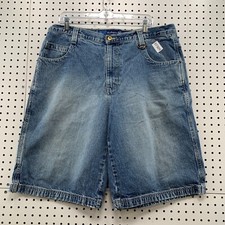 PHYS SCI Denim Jeans Shorts Mens Size 38x11 Baggy Wide Leg JORTS