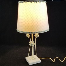 Little Girl's Bedside Table Lamp Metal Flowers w/ Shade Bedroom Lighting