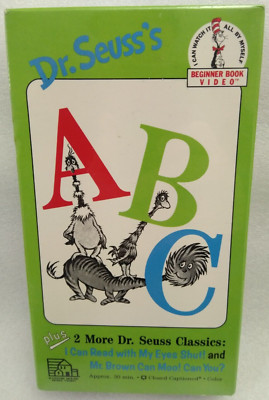 VHS Dr Seuss - Dr Seuss's ABC Read Eyes Shut Mr Brown Can Moo Can You (1989) NEW