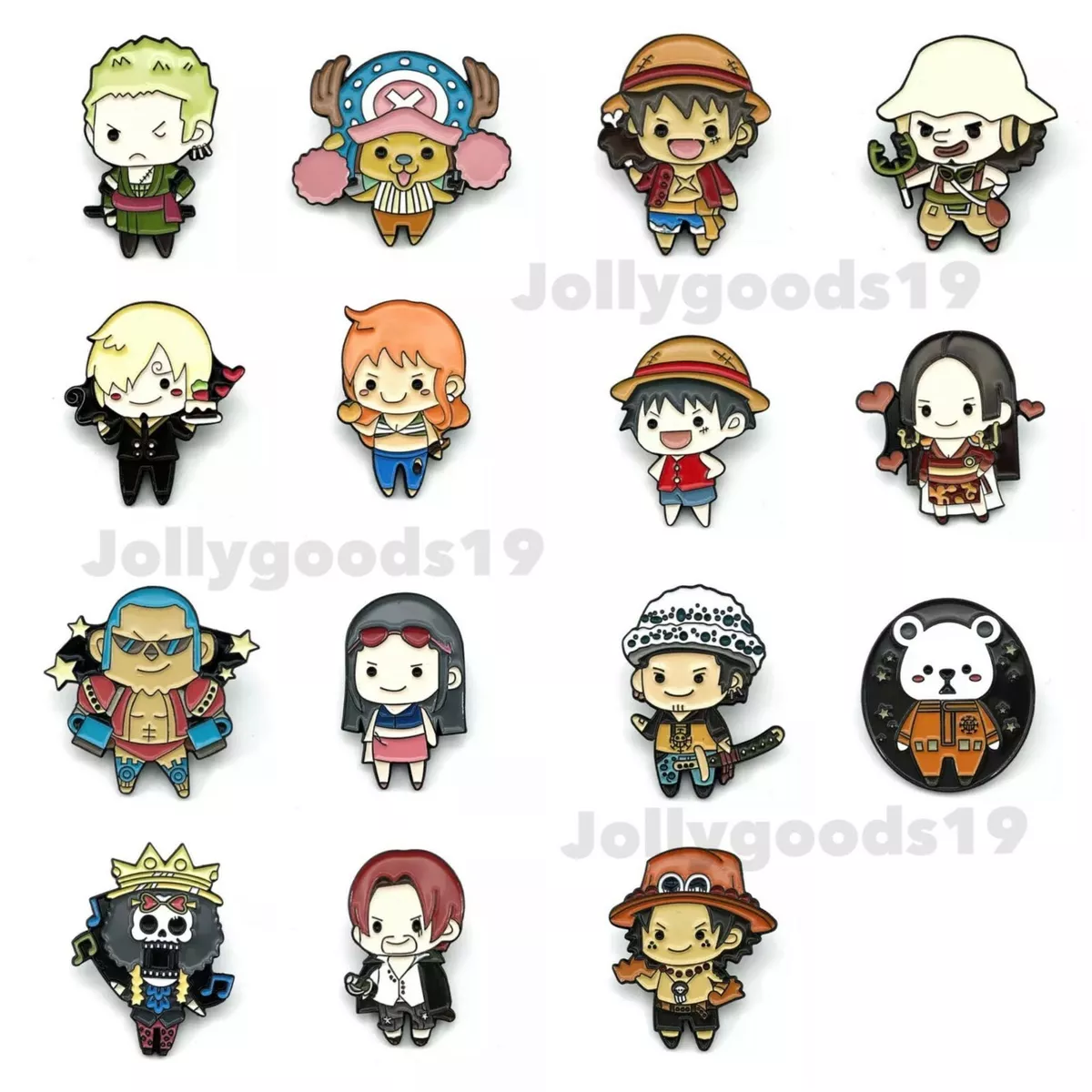 ONE PIECE Anime Pin Straw Hat Crew Cute Enamel Pins Brooches