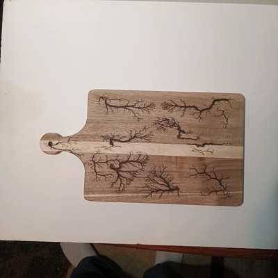 Serving Board, Charcuterie Display Lichtenberg Fractal Design cutting board 