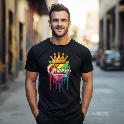 Pride_54 Rainbow Crown Funny T-shirt - Wear Your Crown with Pride! Unisex Printe - Picture 9 of 46