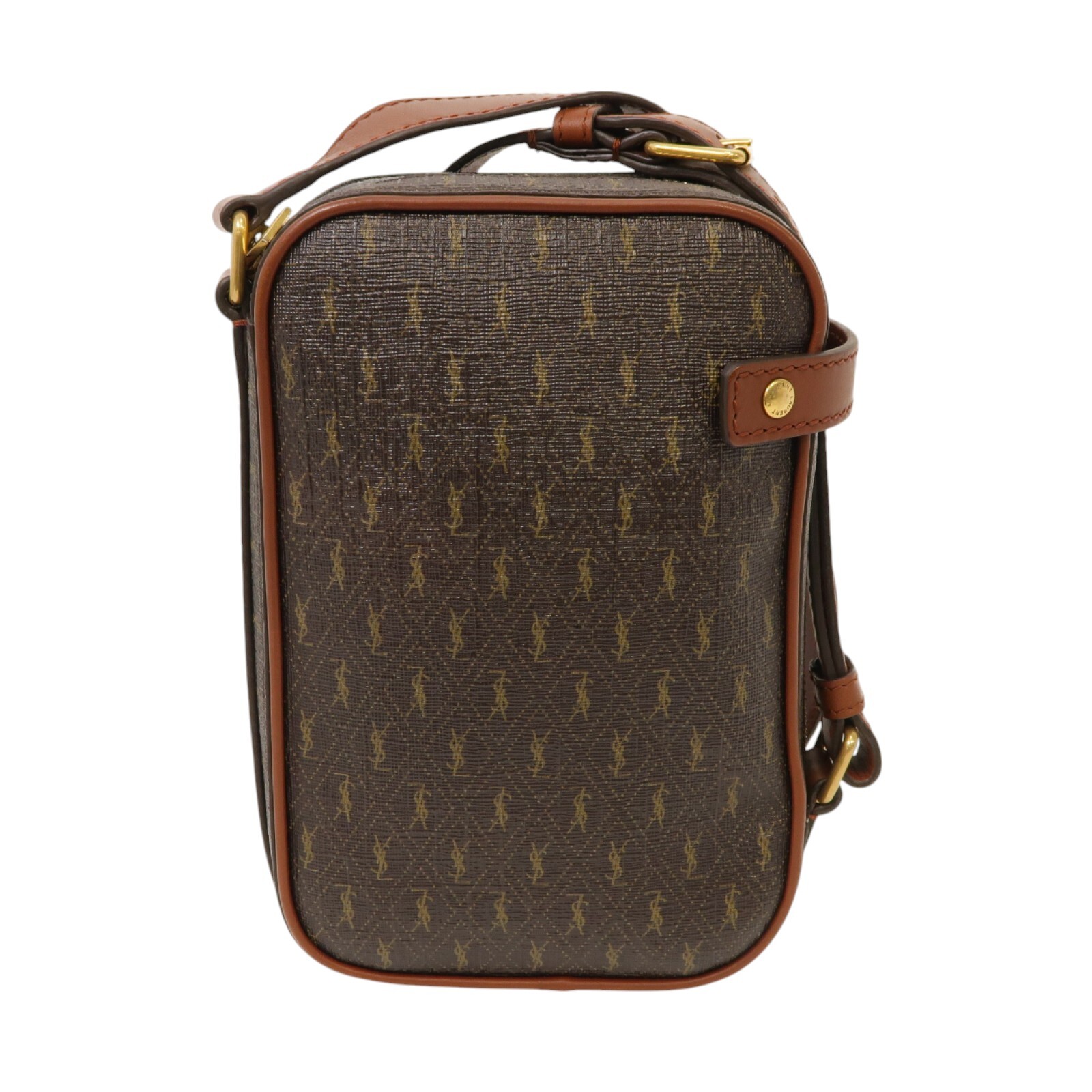 Borsa a tracolla SAINT LAURENT Le Monogramme tela PVC marrone 685534