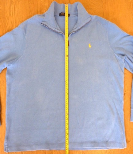 Ralph Lauren Polo Suéter Para Hombre Cremallera Cuello Manga Larga Azul Talla XL Pecho 50" - Imagen 7 de 12