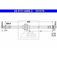 ATE Bremsschlauch Vorne FüR Renault Kangoo/Grand Kangoo Be Bop 24.5111-0485.3