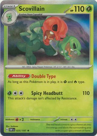 SCOVILLAIN 025/197 OBSIDIAN FLAMES POKEMON (HOLO, NM)