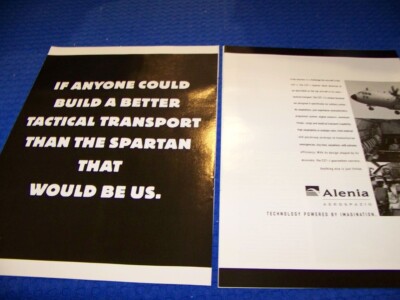 2001 ALENIA AREOSPAZIO C27-J SPARTAN ''IF ANYONE..''.2-PAGE SALES AD (878KK)