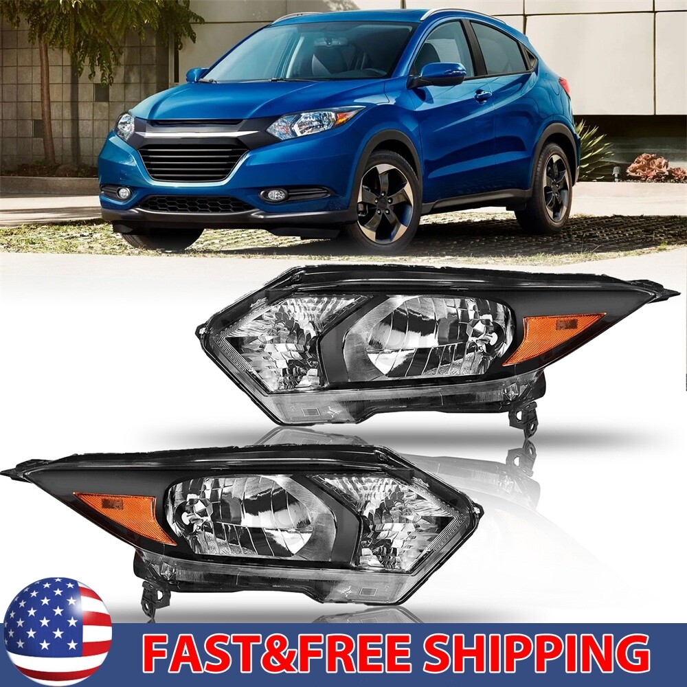 For 2016-2018 HONDA HR-V Headlights Assembly Pair Replacement Clear Lens