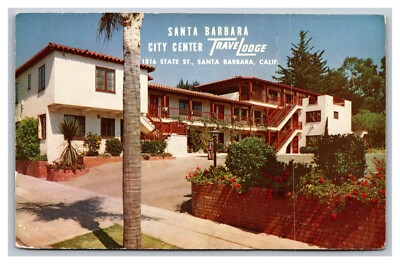 Santa Barbara CA California City Center TraveLodge State Street View Postcard