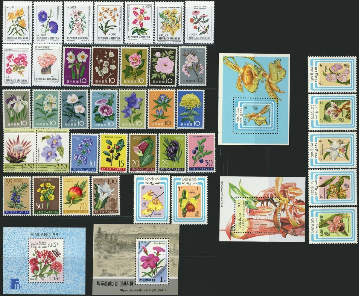 FLOWERS Postage Stamp Collection Topical Mint NH OG | eBay