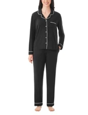 Member's Mark Women's Pajama Set Notch Collar Black Sz XXL Dream Mark NEW