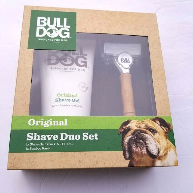 BullDog Skincare For Men Original Shave Duo Set Bamboo Razor + Shave